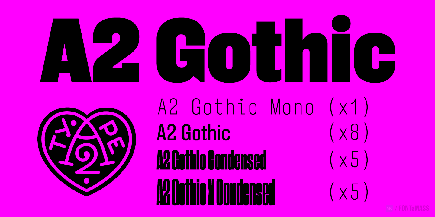 A2 Gothic Medium Font preview